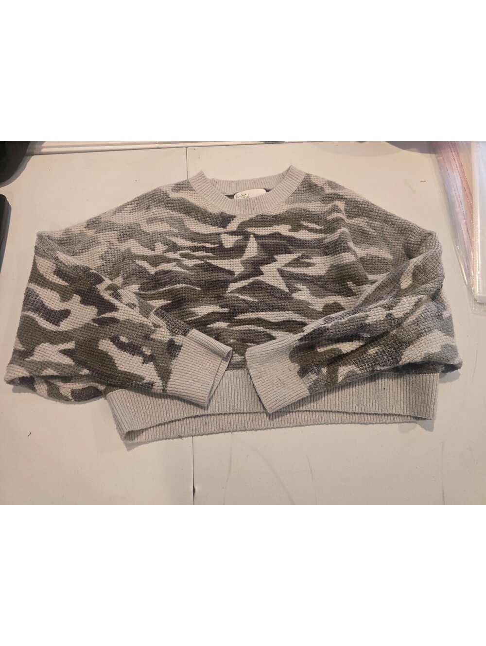Vintage Havana Camouflage Knit Pullover Sweater Large